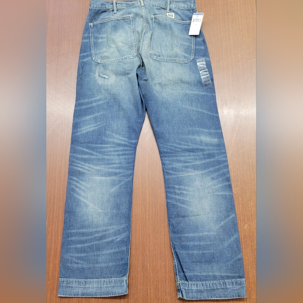 Polo Ralph Lauren Men's Blue Distressed Patched Jeans Size 32x34 $228 MSRP